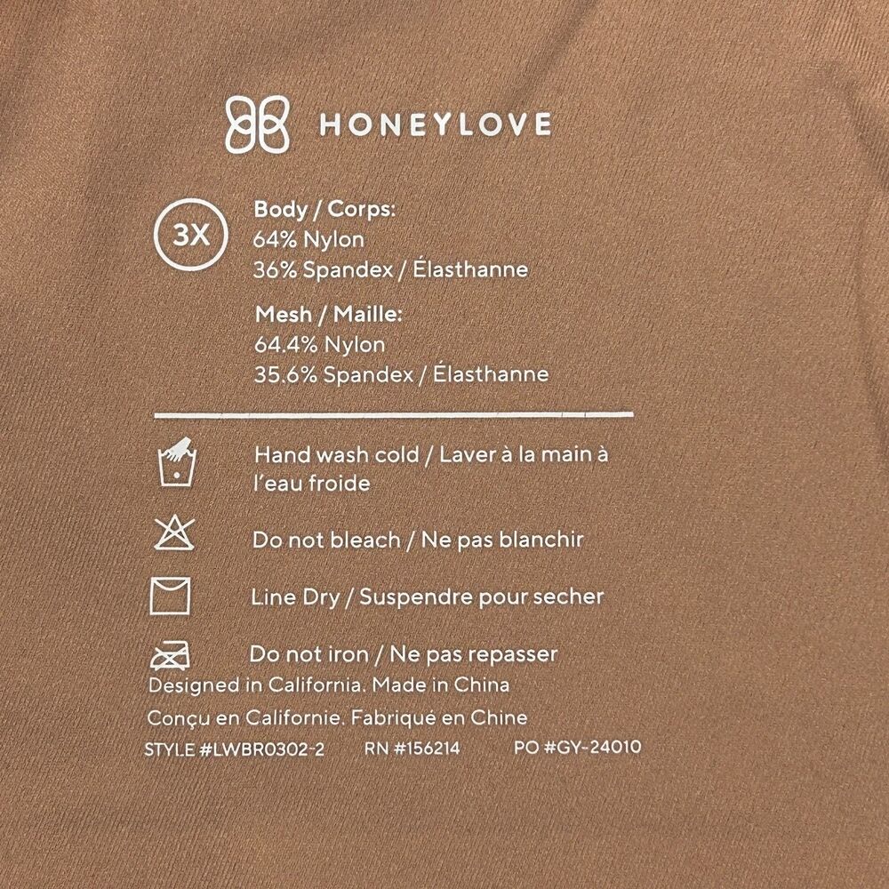 HoneyLove CrossOver Bra Wireless Removable Pads Beige Size 3X - Picture 10 of 10
